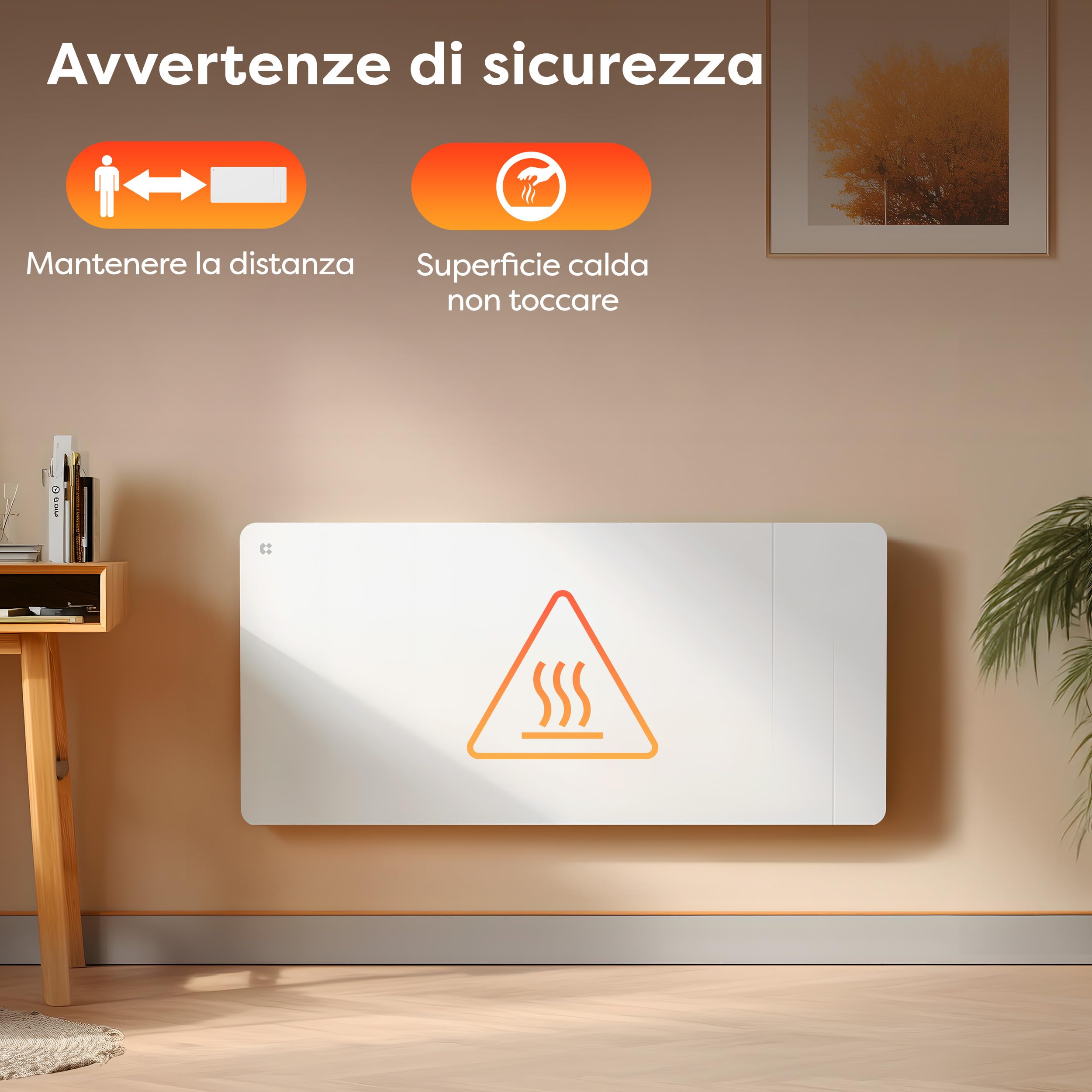 CIARRA CBHTD20A-W Radiatore Inerzia Ceramica 2000W WiFi (15-30 m²)