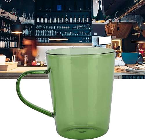 Miniatura 3 de Taza de café de vidrio de colores, 12.8 fl oz, pequeñas tazas de té con leche transparente aisladas con asa, tazas de café, tazas de café con leche,