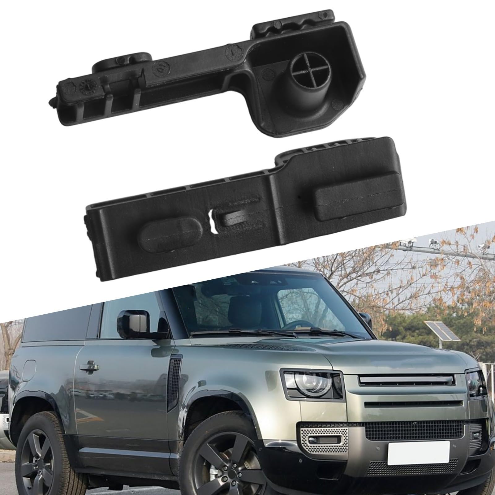 Lot de 2 déflecteurs d'air de toit pour Land Rover Defender L663 en plastique - Pièce de rechange Lr137034 - Accessoire de voiture extérieur