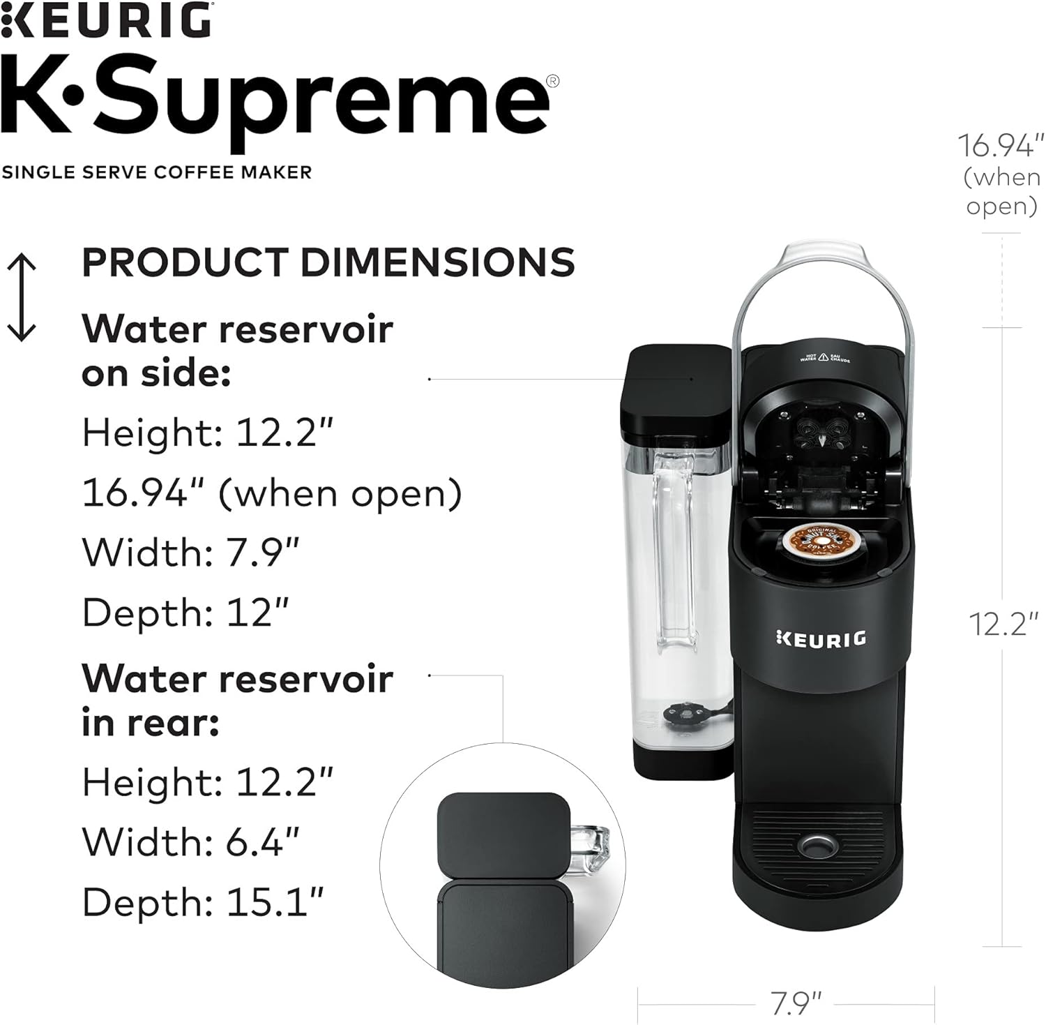 Keurig K-Supreme Single Serve Coffee Maker with Dunkin' Original Blend Medium Roast, 60 K-Cup Pods