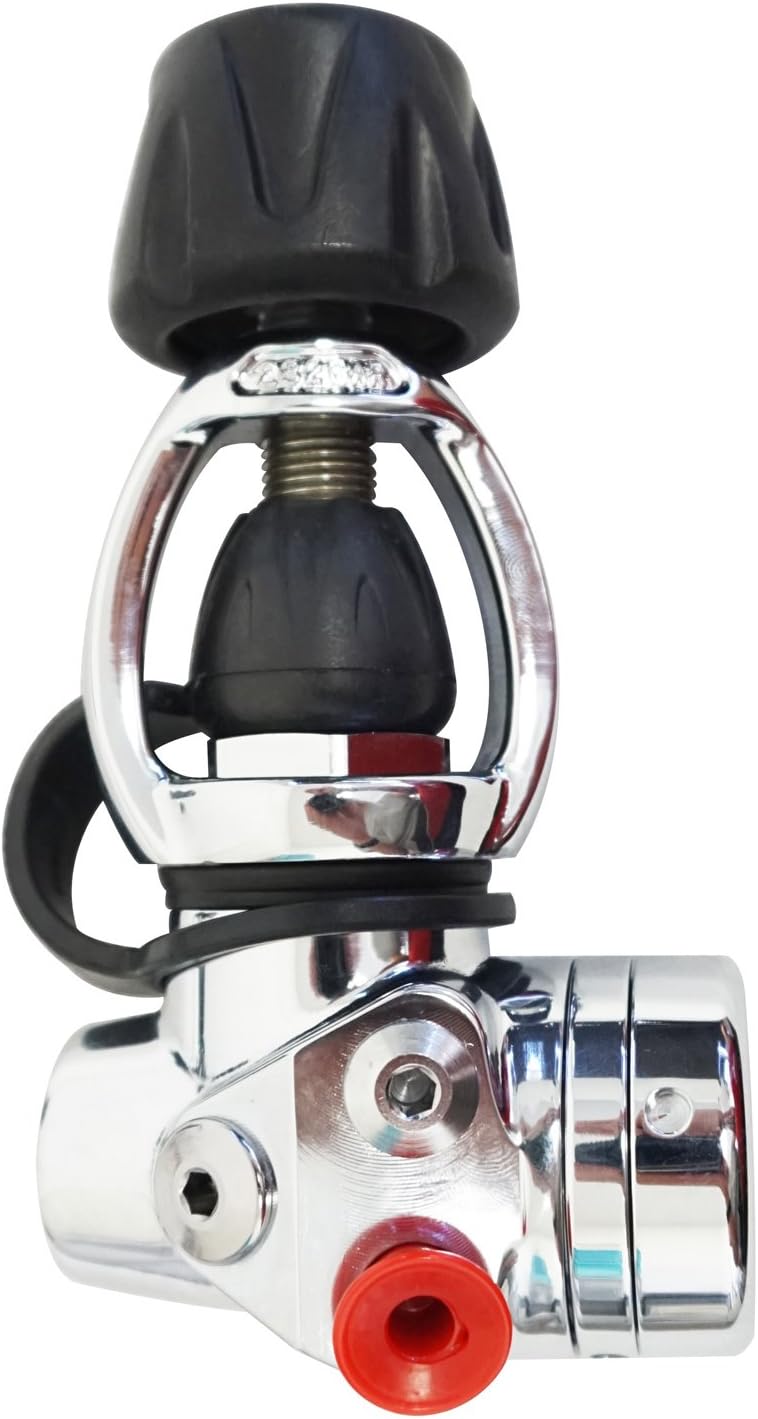 Palantic AS104 Ice Diving Regulator with 27" Hose, Yoke – Over-Balanced Diaphragm, Nitrox Compatible, Chrome-Plated Marine Brass, 135 SCFM Air Flow, 1st & 2nd Stage Regulator - 350 PSI Hose