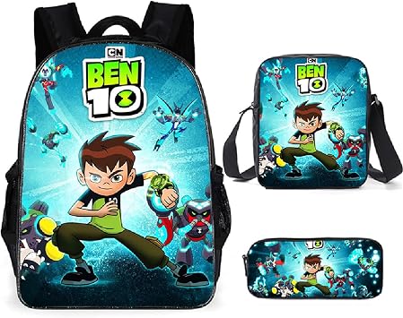Amazon.com: Mochila para niños Ben-10 para estudiantes, ligera, con bolsa  de hombro, bolsa de lápices 3 en 1, talla única , Ben 10-2 : Electrónica