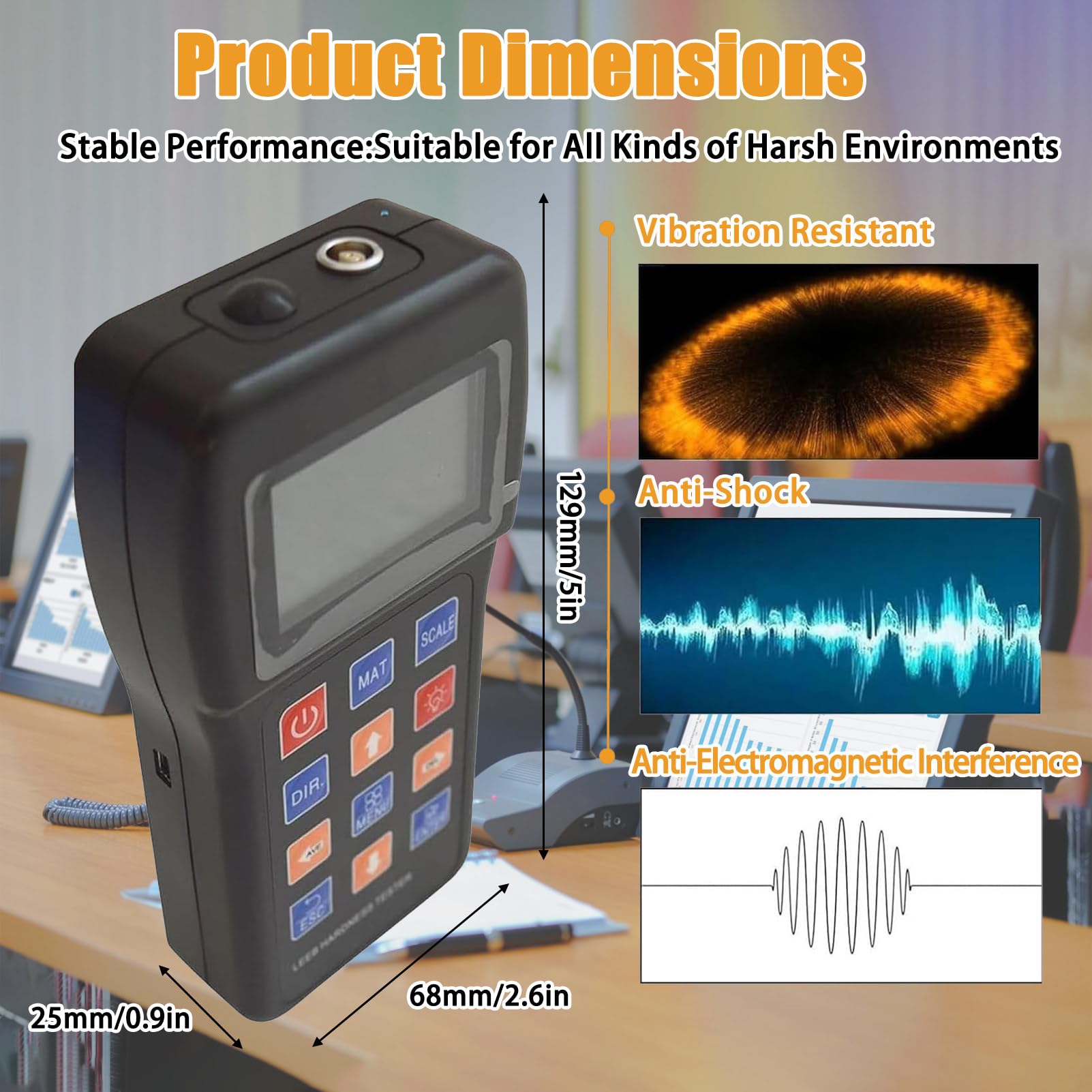 Leeb - Medidor de dureza, durómetro digital de metal con pantalla LCD a color para medición de 360°, para acero, aleación de aluminio, aleación de zinc, cobre