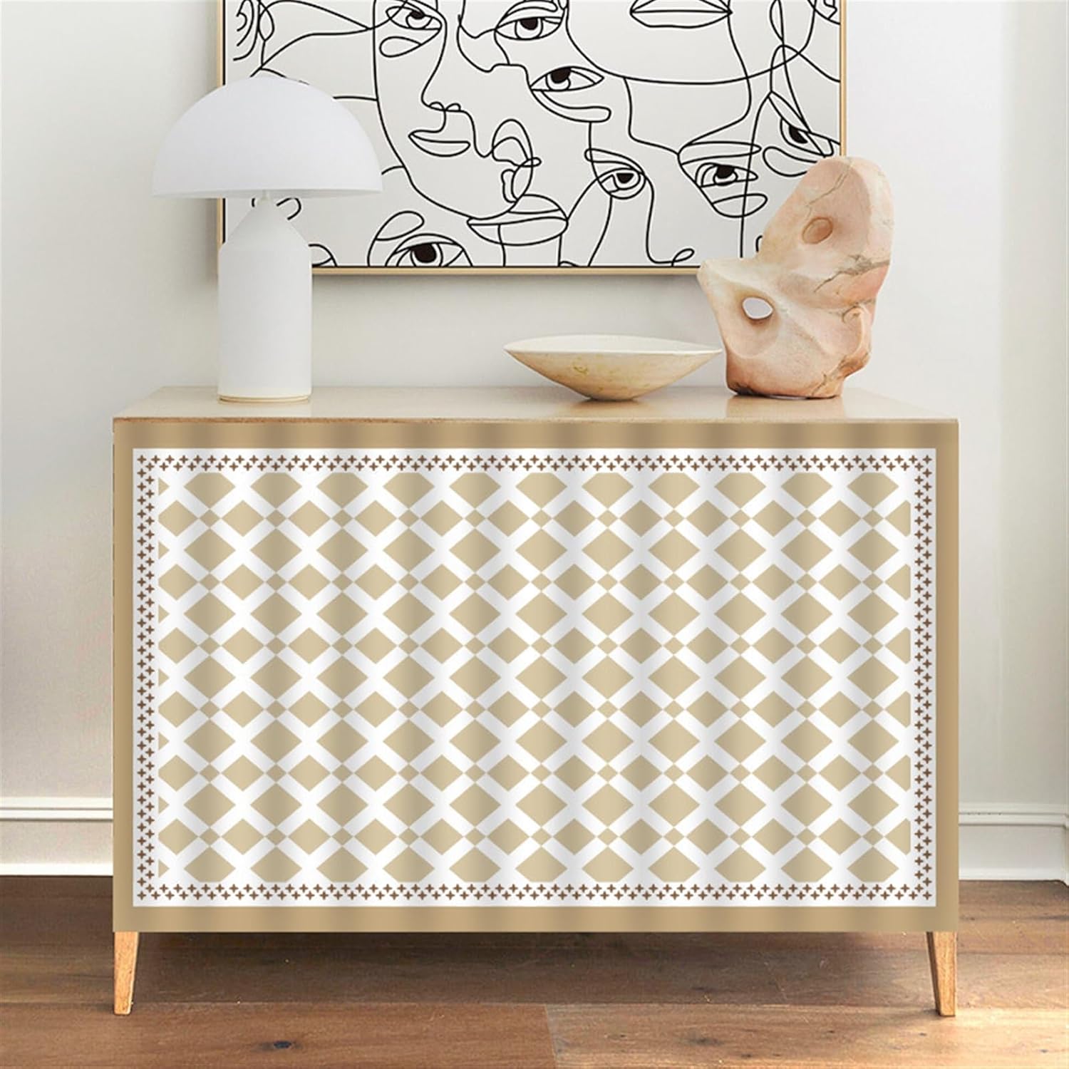 Cabinet Curtains for Kitchen Waredore Bathroom Privacy Under The Sink Curtain Cabinet Shelf Dust Proof Blackout Tier Khaki, 39.4" W x 55.1" L (Pack of 1)