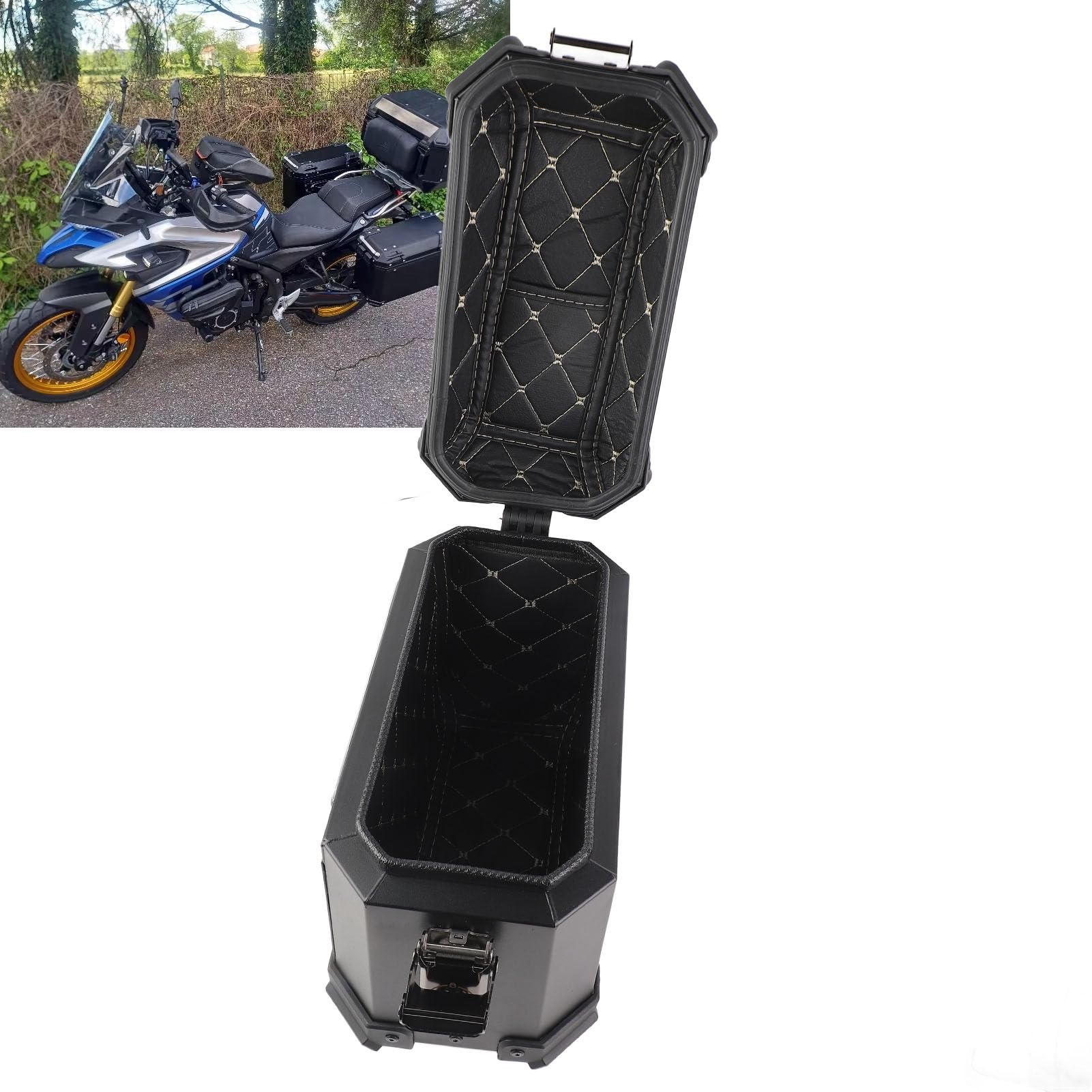 aqxreight 1 Paar Motorrad-Seitenkoffer 18 L Aluminiumlegierung Wasserabweisend