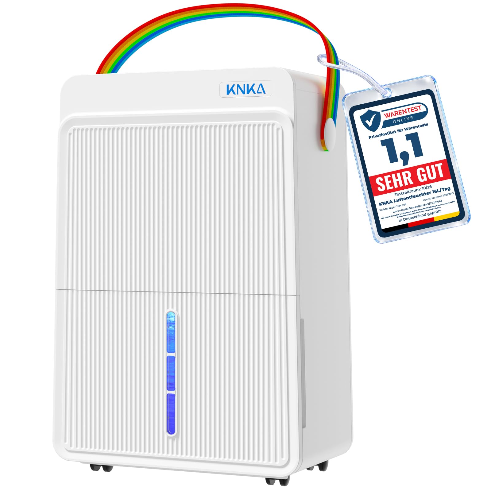 KNKA Deumidificatore 25L/giorno Dehumidifier Tre Modalità di Funzionamento | Deumidificatore Elettrico Serbatoio 4,0L, deumidificazione potente e silenziosa, copre fino a 125 m³ (50 m²). Bianco.