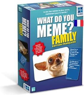 Megableu - What DO You Meme? Familienausgabe – Gesellschaftsspiel für die Familie ab 8 Jahren – Kombinieren Sie Texte und Bilder, um lustige Themen zu erstellen – 365 Karten – 3 Spieler und mehr