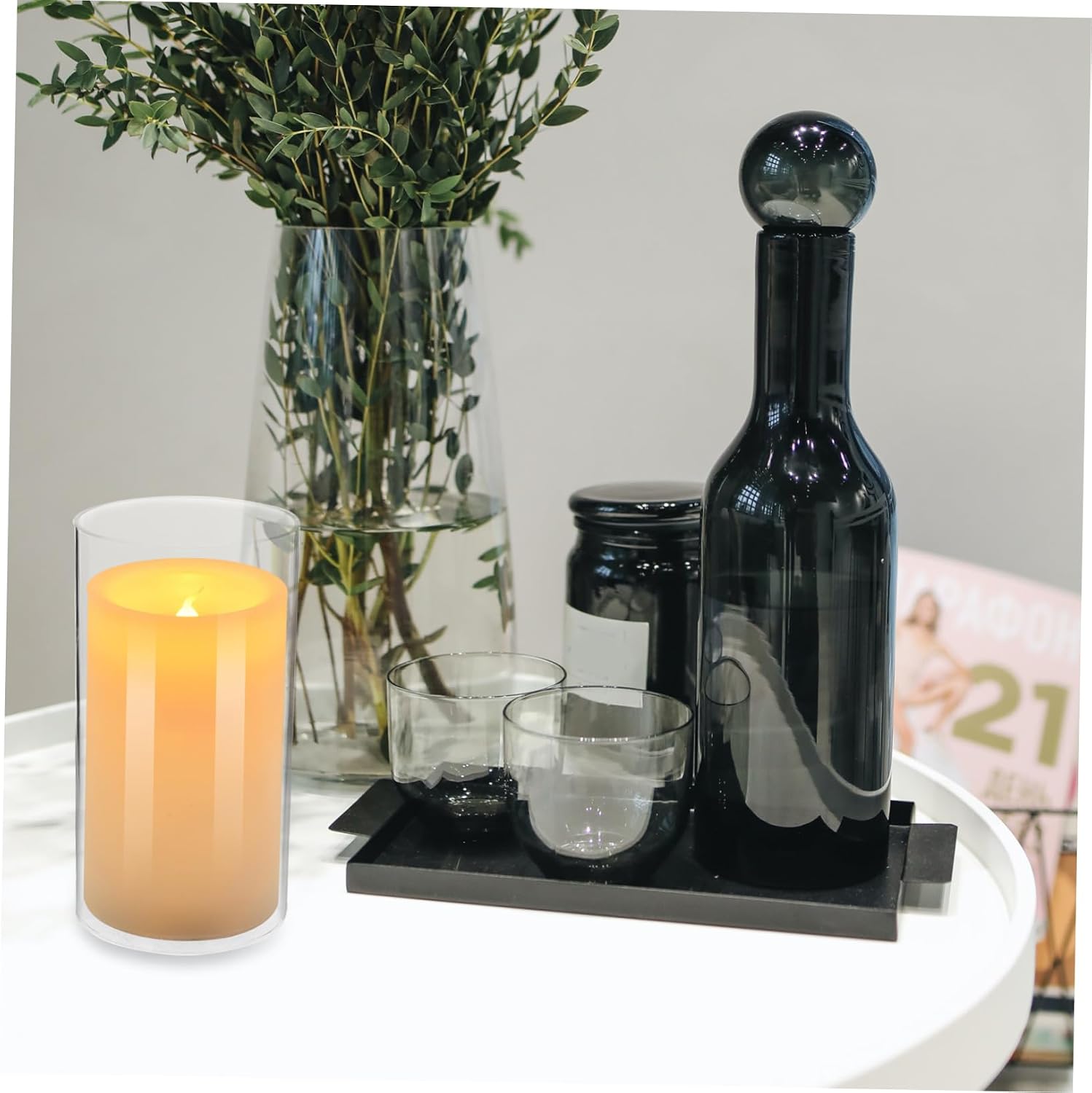 2pcs Glass Candle Holders Elegant Decorative Cloches for Desktop for Pillar and Taper Candles for Home Decor and Special Occasions