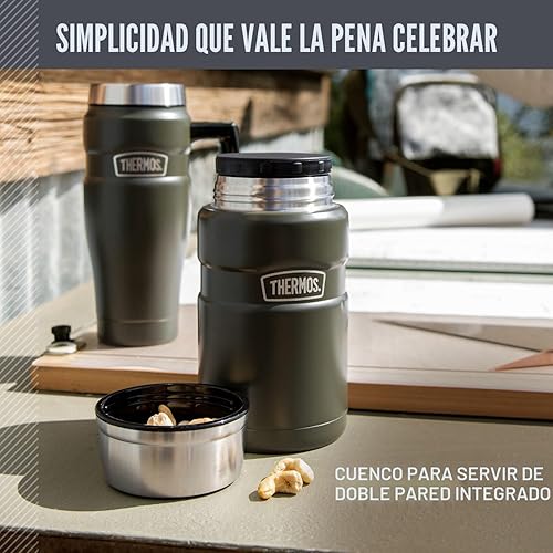 Miniatura 3 de THERMOS Stainless King Tarro de alimentos aislado al vacío, 24 onzas, azul medianoche