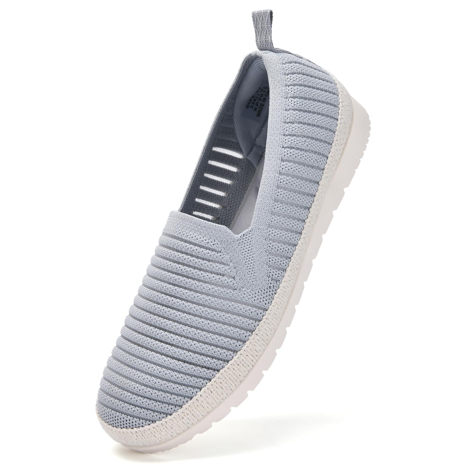 HONHOLD Women's Slip on Loafer Shoes Casual Walking Shoes Comfortable Knit Hands Free Slip ins Sneakers with Arch Support Fashion Work Nurse Flats