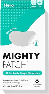 Hero Cosmetics Micropoint XL Acne Pimple Patches, 6 Ct | For Early Stage Pimple Clusters & Hidden Blemishes; Hydrocolloid with Salicylic Acid, Niacinamide, Cica; 1,385 Micropoints