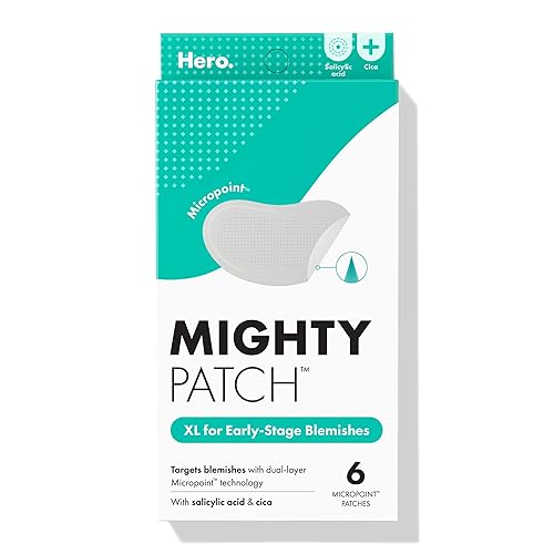 Mighty Patch Micropoint Large Parches Hidrocoloides para Granos Faciales de Hero Cosmetics, Pegatinas de Acné para Granos en Etapa Temprana y