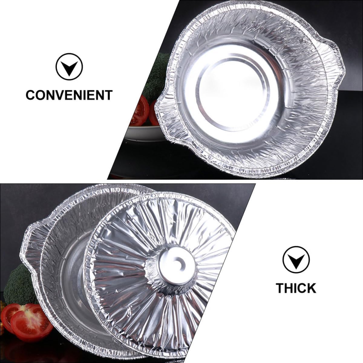 Tin Foil Barbecue Pan 2000ml Silver Disposable Cooking Plate