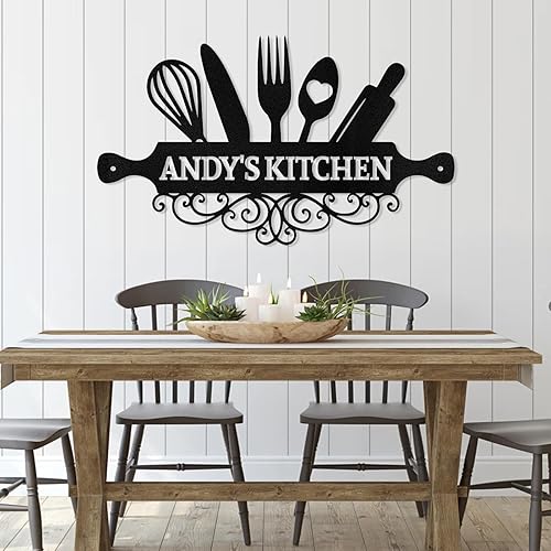 Miniatura 7 de Letrero de cocina de metal personalizado, decoración rústica de pared de granja para comedor, sala de estar, placa colgante para regalos de