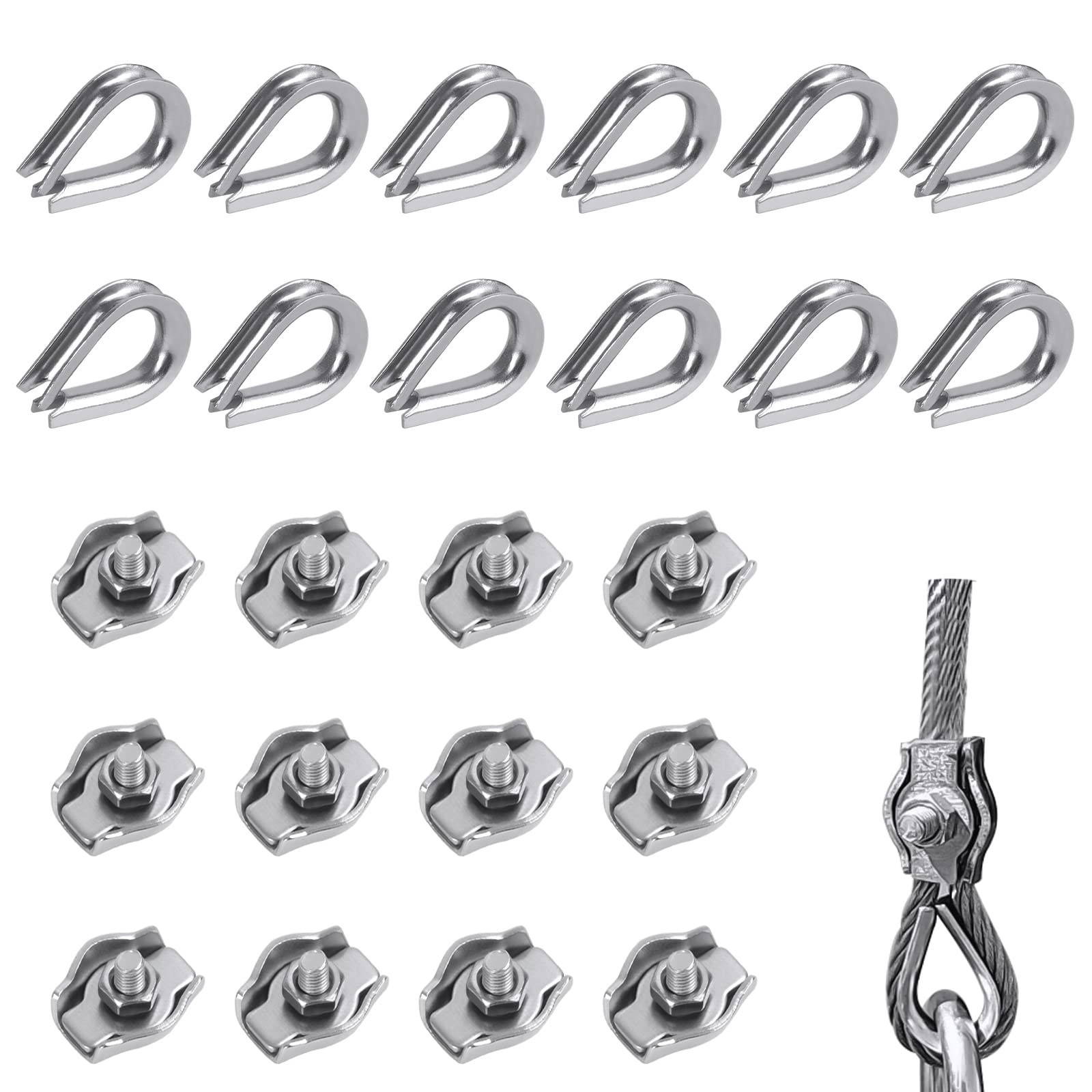 M3 Wire Rope Clips, Wire Rope Clamps, U Bolt Stainless Steel Cable Clip - View #3