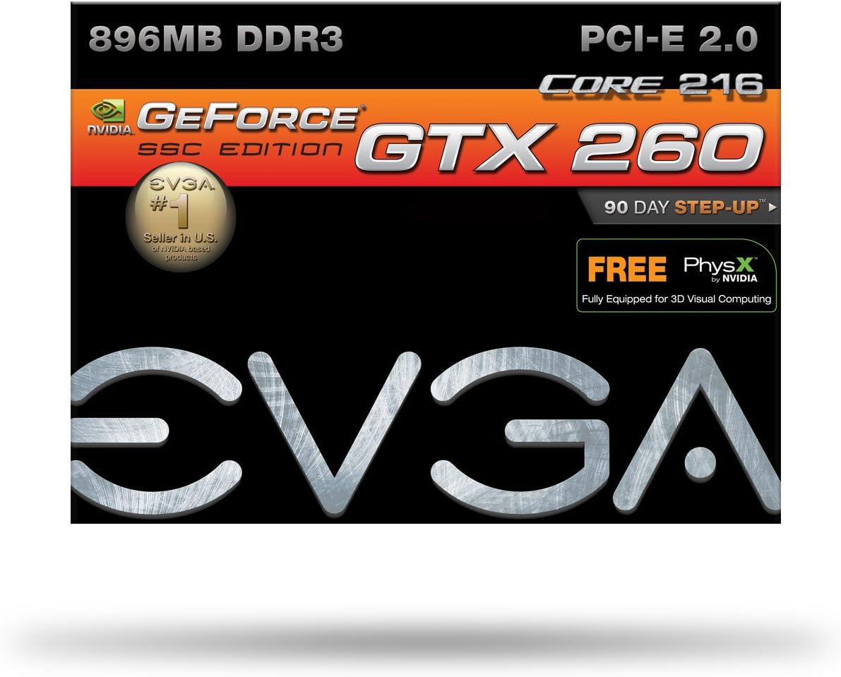 EVGA 896-P3-1258-AR GeForce GTX260 Core 216 SSC Edition 896MB DDR3 PCI-Express 2.0 Graphics Card - Lifetime Warranty