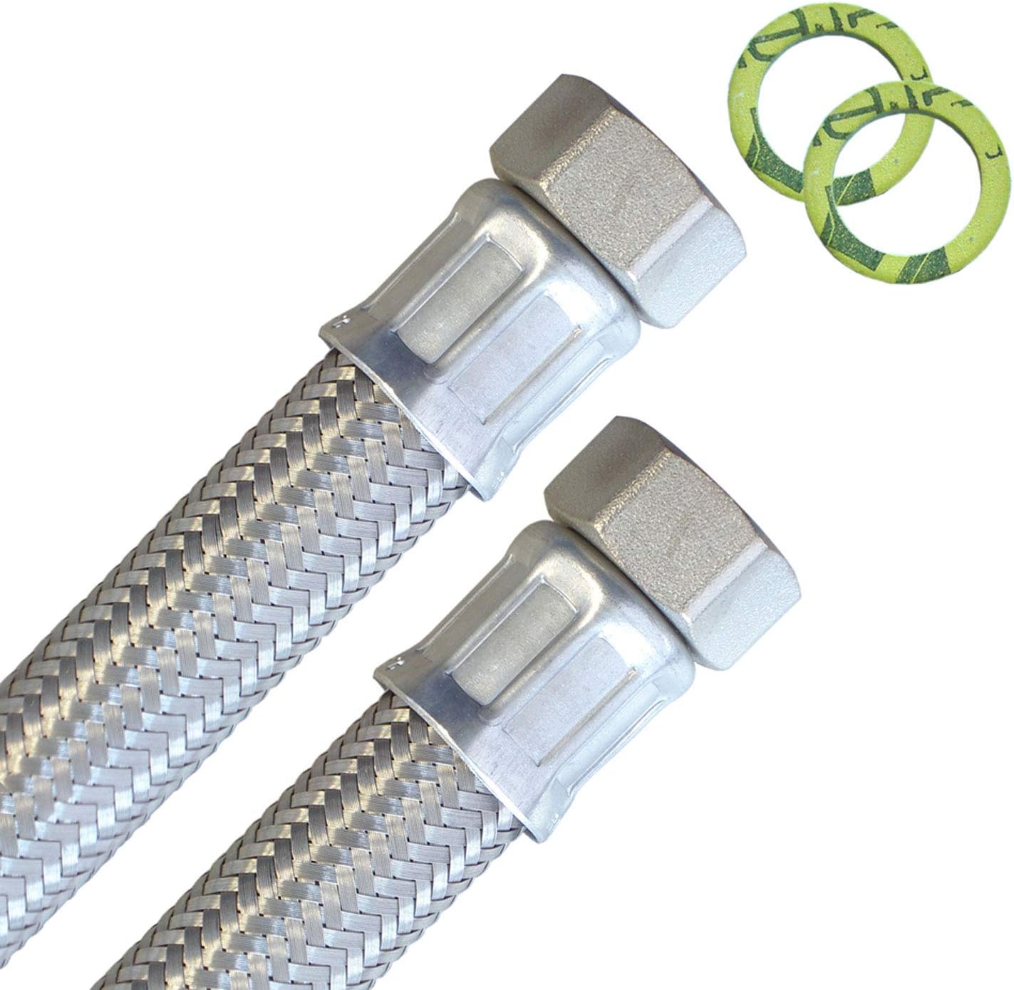 Zulaufschlauch 1/2 Zoll X 2 Meter - Flexibler Wasserschlauch Mit 3/4 Zoll Innengewinde