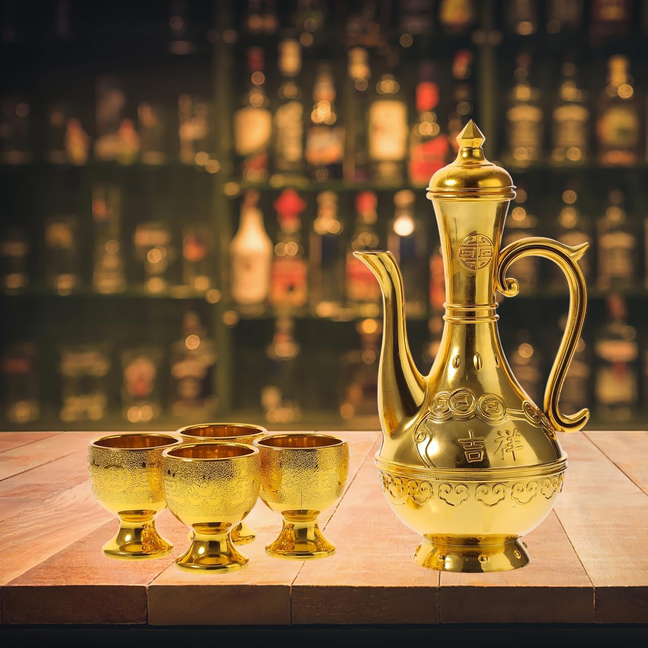 PRETYZOOM Worship Cup Set 7.87 Inch Retro Offering Goblets with Kettle for Home Decoration and Ritual Supplies