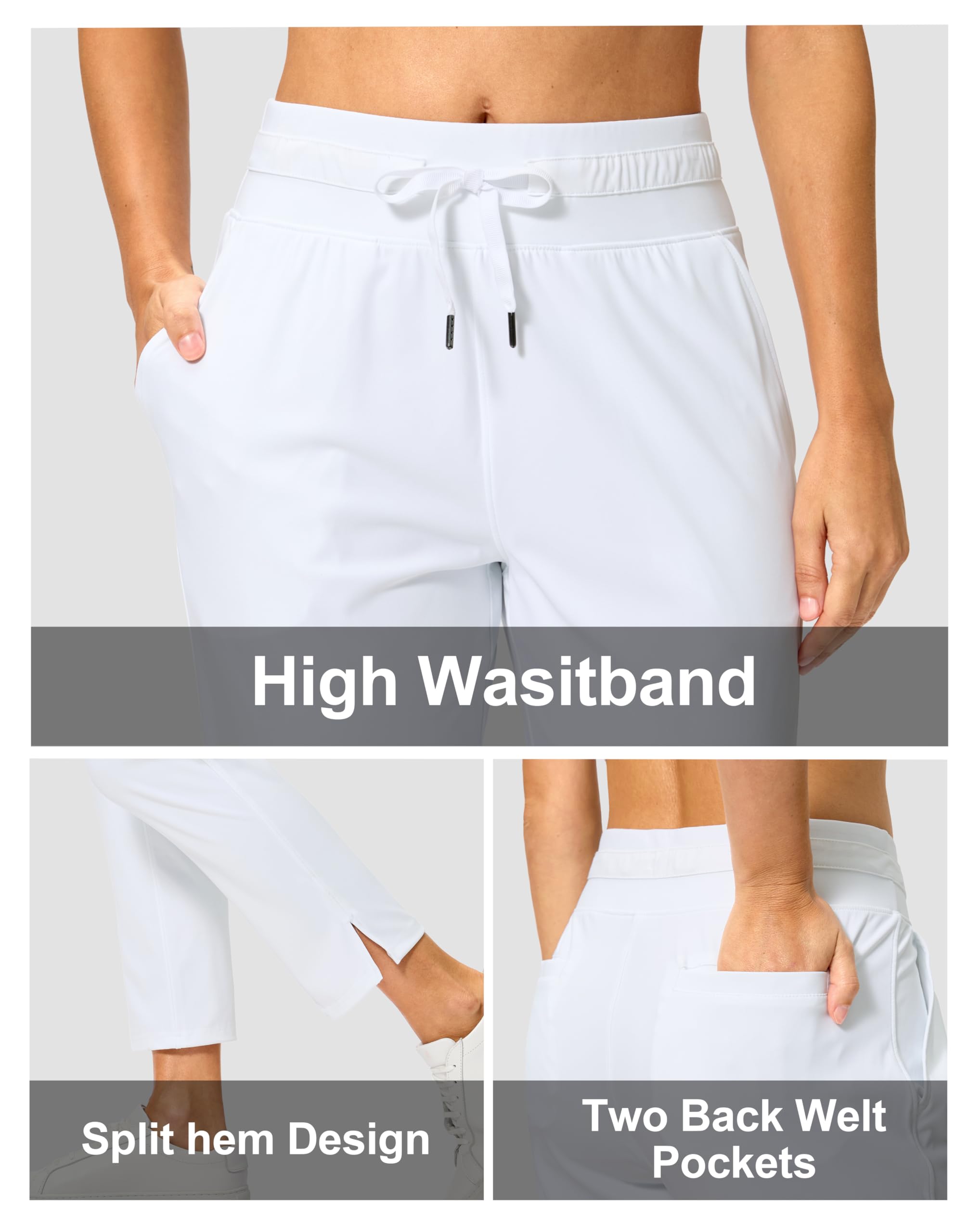 Soothfeel Damenhose mit 4 Taschen, 7/8 Stretch, hohe Taille, Sweathose, Reisen, athletisch, Arbeit, Golfhose für Frauen