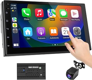 Haudio 7 Inch Wireless CarPlay & Android Auto Double Din Car Stereo with Backup Camera, 2+32GB Android 13 Touchscreen Head Unit