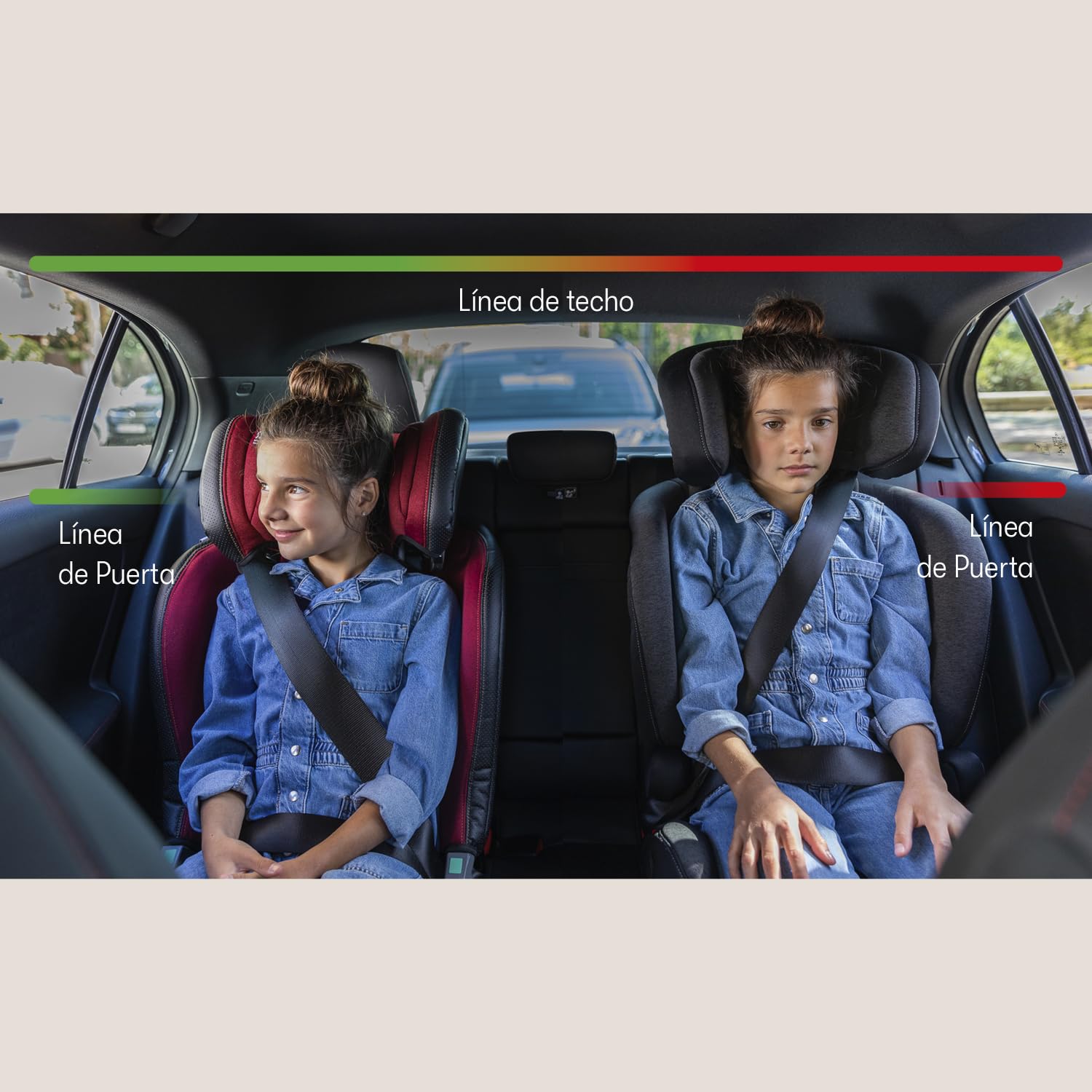 Casualplay Backfix i-size Silla de coche para niños de 3 a 12 años, de 100 a 150 cm, con isofix. Reduce el mareo. Light grey.