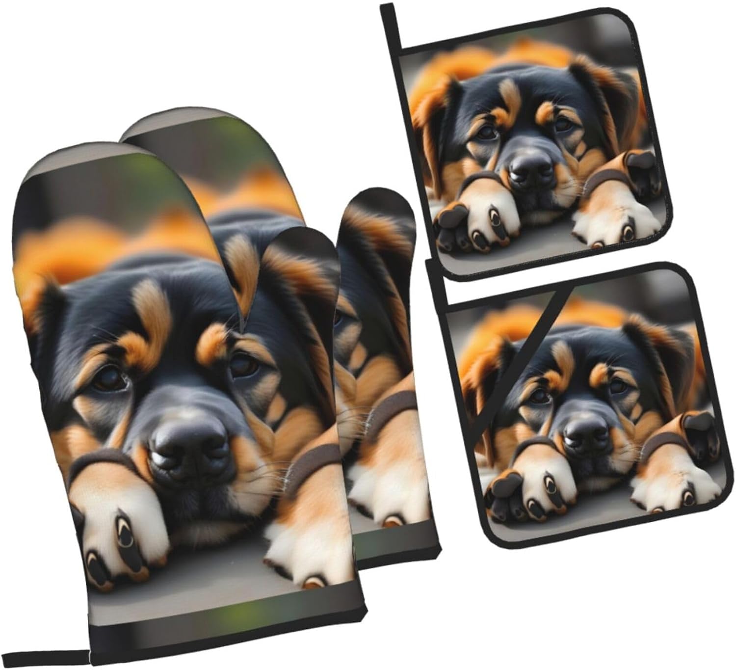 Lover Dog Paw Kitchen baking four piece set, fit for cooking and baking, oven, microwave, and outdoor barbecue