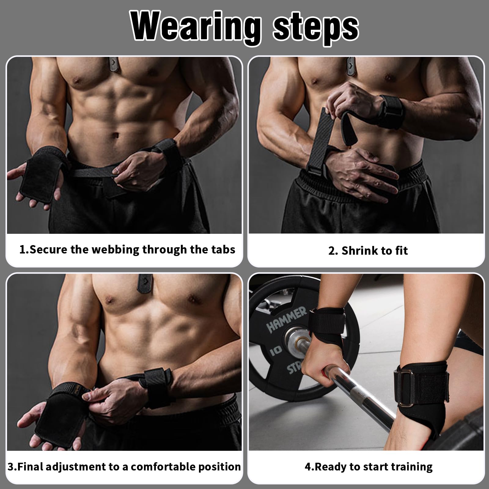 Power trening siłowy z uszczelkami antypoślizgowymi, do kulturystyki, fitness, crossfit, treningu siłowego, podnoszenia mocy, dla kobiet i mężczyzn
