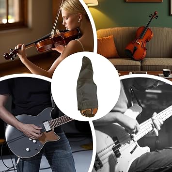 Violin Dust Cover | Instrument Case Protector - Portable Music Gear Organization Supplies for Violin Basses Electric Guitars