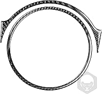 Vista 6 de Calcomanía de fibra de carbono real para consola central, cambio de marchas, marco de círculo externo, accesorios para el interior del automóvil