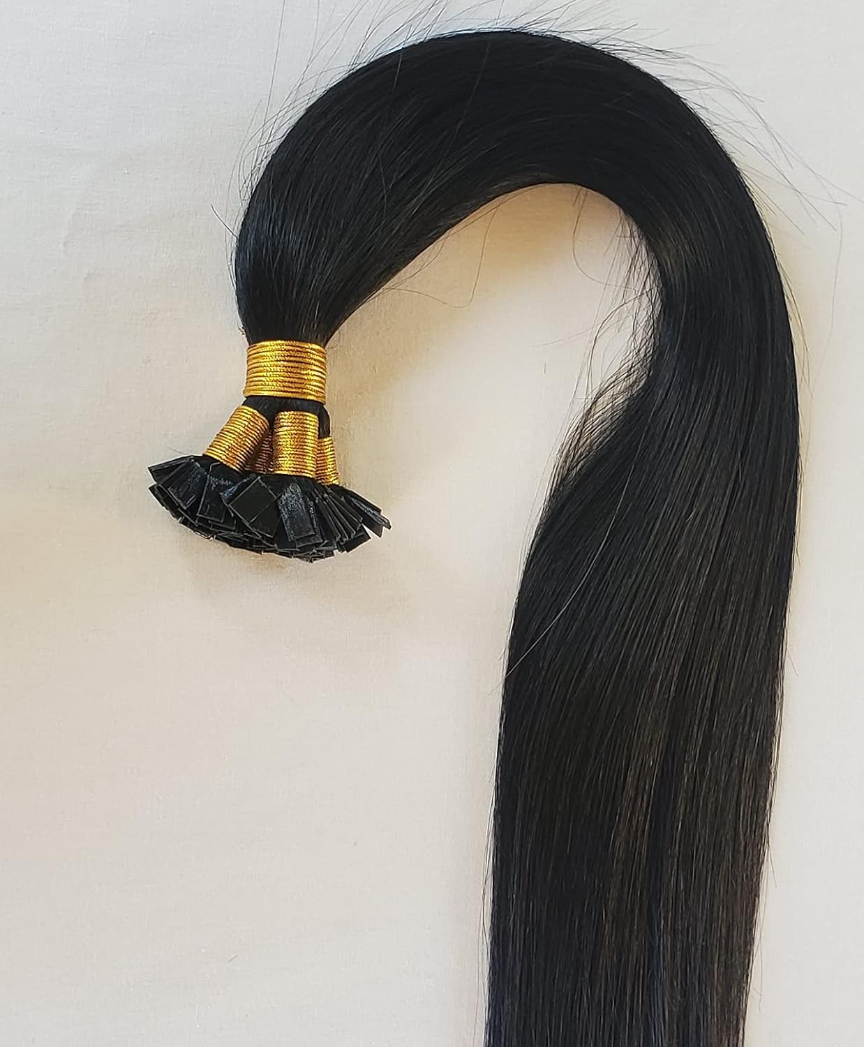 Hair Faux You 18" Remy Straight Pre bonded Keratin Flat Tip Human Hair Extensions Professional Salon 100 grams 100 strands Per Package Color # 1 Jet Black
