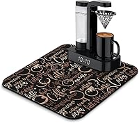 Vista 14 de Tapete de barra de café, accesorios para encimera, absorbente, para ocultar manchas, con parte trasera de goma, tapete de secado de platos