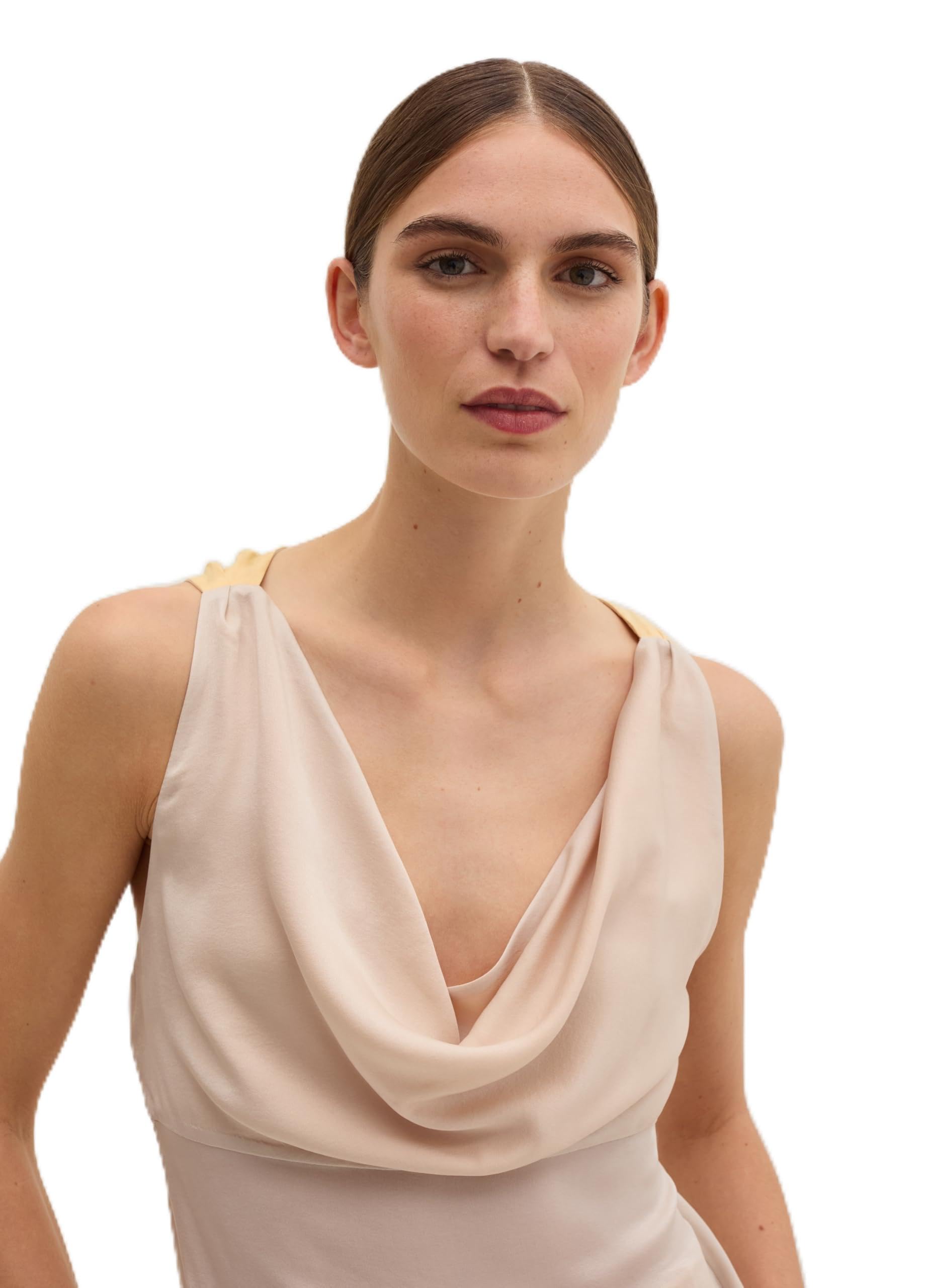 STEFANEL Satin Top with Crossover Shoulder Straps