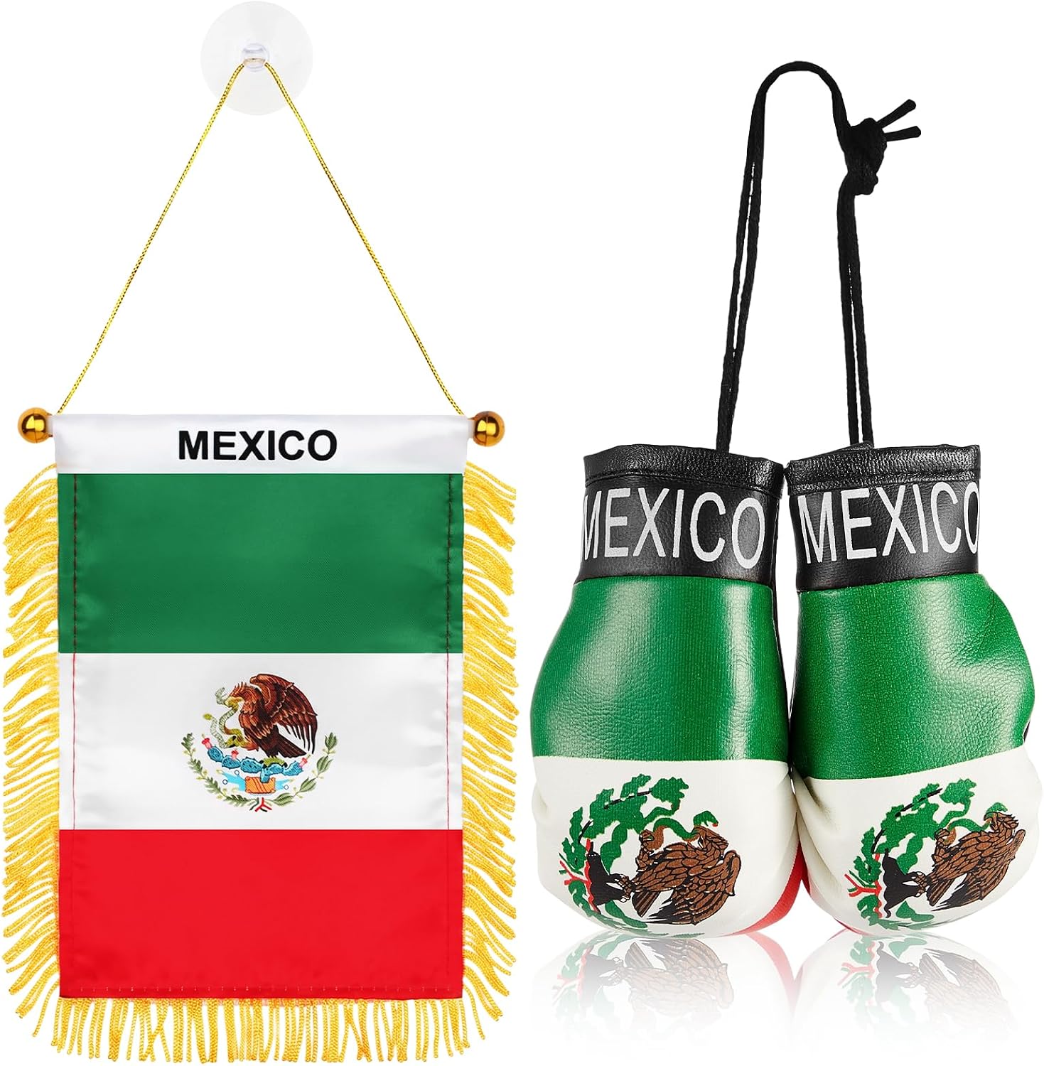 party greeting Mexican Flag Boxing Gloves, Mexican Car Accessories