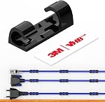 Clips de câble avec forte auto-adhésif, XIAOXI Gestion des câbles TV PC Porte-fils Ties Sticky Tidy et Organizer Cord et fil - 40 Pcs (clause)