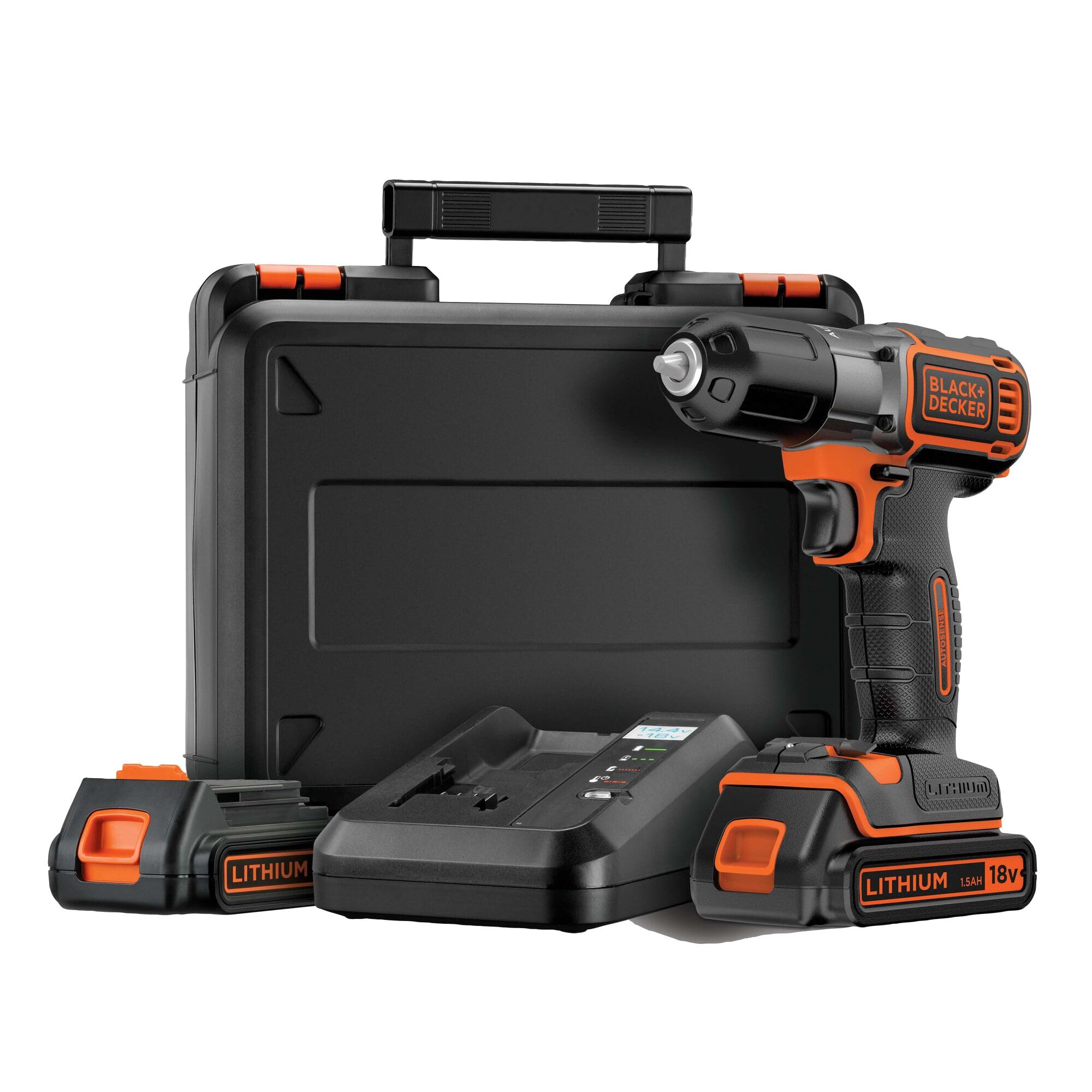 Black + Decker ASD18KB - akumulatorowa wiertarka kombi (litowo-jonowa (Li-Ion), 18 V, 300 min, czarna, pomarańczowa)