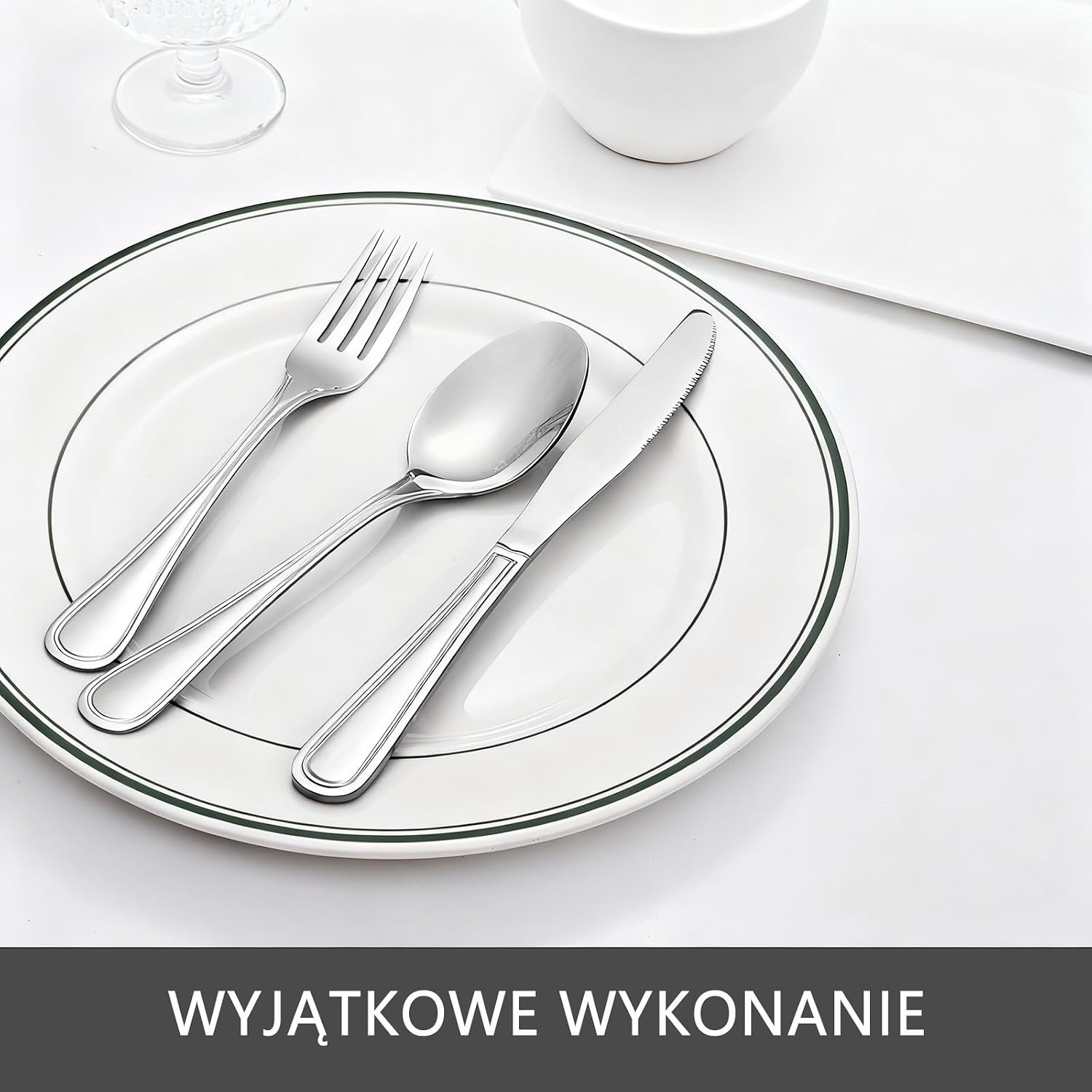 OTTO KONING Sztućce Turystyczne w Etui Stal Nierdzewna Srebrne 3 szt. Widelec nóż i łyżka w komplecie polerowane wykończenie lustrzane trwałe etui wielokrotnego użytku
