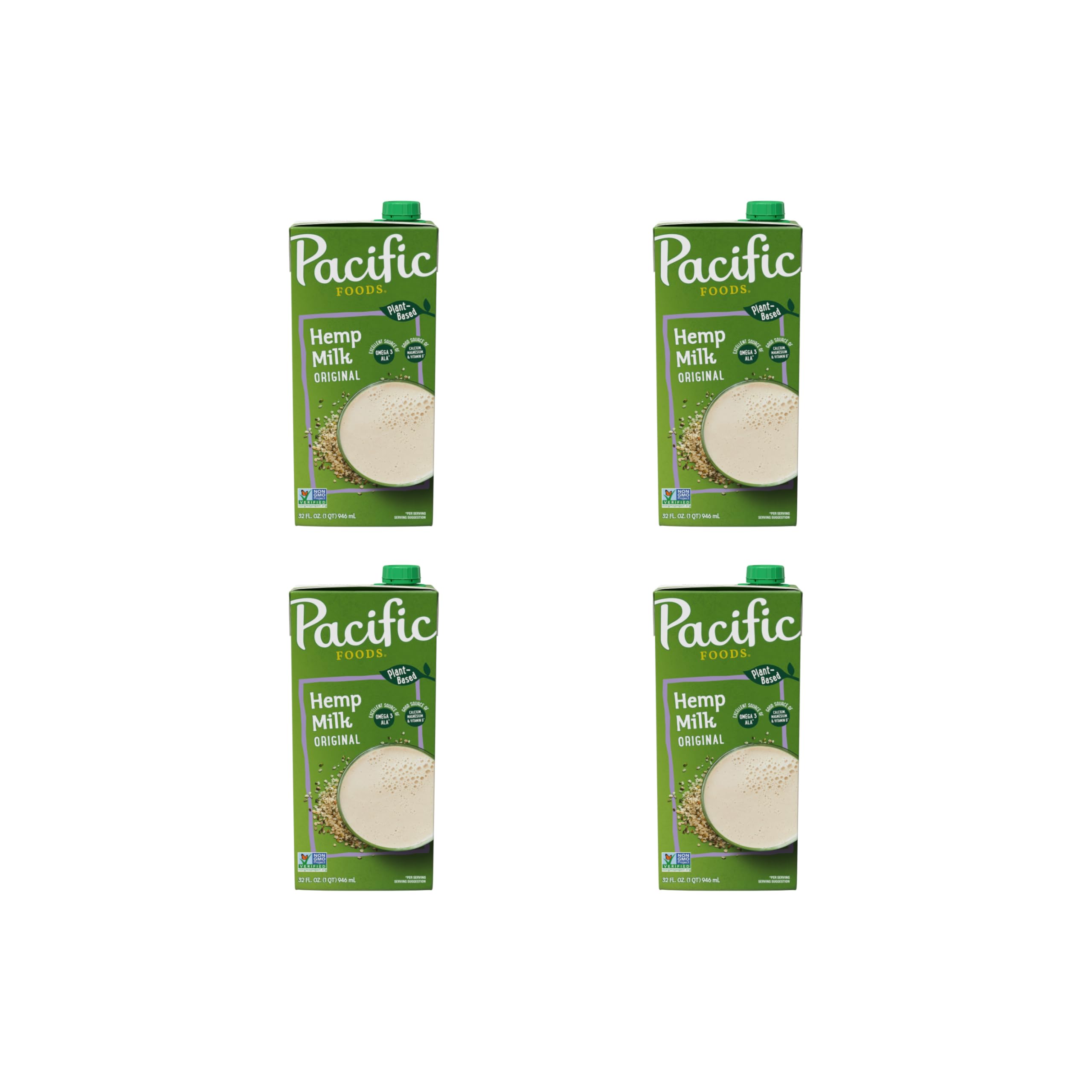 Pacific Foods Unflavored / 32 Fl Oz (Pack of 4) / Original Hemp Milk