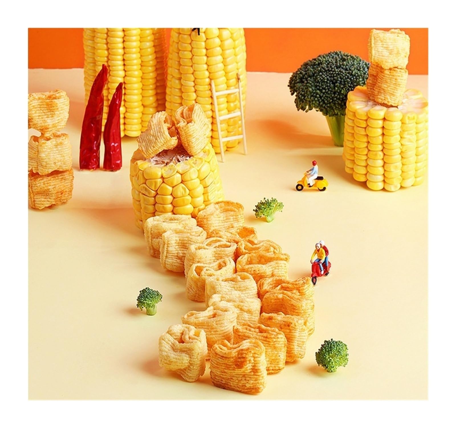 40 g de chips de maíz, con forma ondulada, textura crujiente y rico sabor, el refrigerio perfecto for satisfacer tus antojos(2pcs)