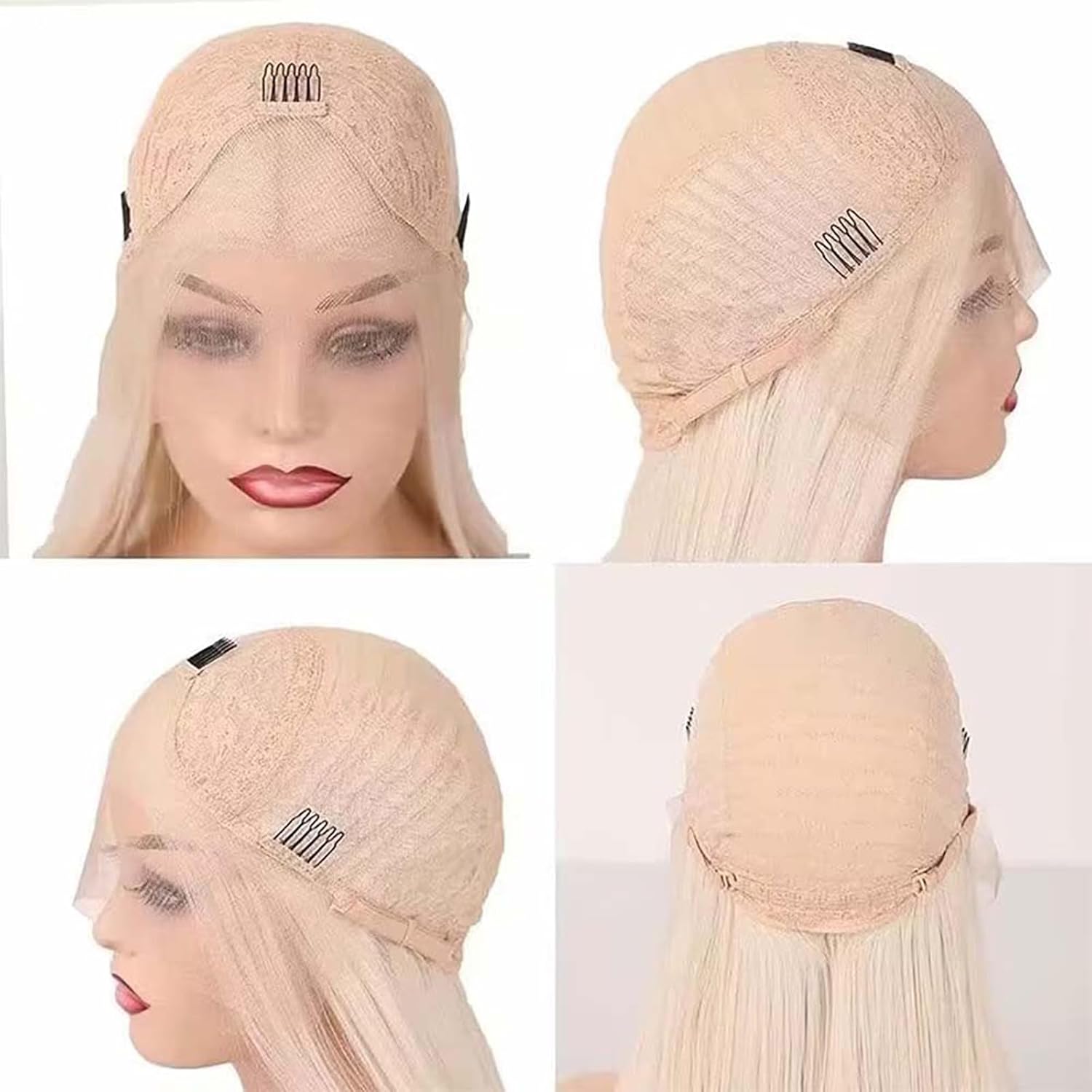 Neon Green Wigs for Women Long Straight Synthetic Lace Front Wig Glueless Natural Hairline Colored Fluorescent Green Hair Replacement Wigs for Daily Party Cosplay, 24 Inch