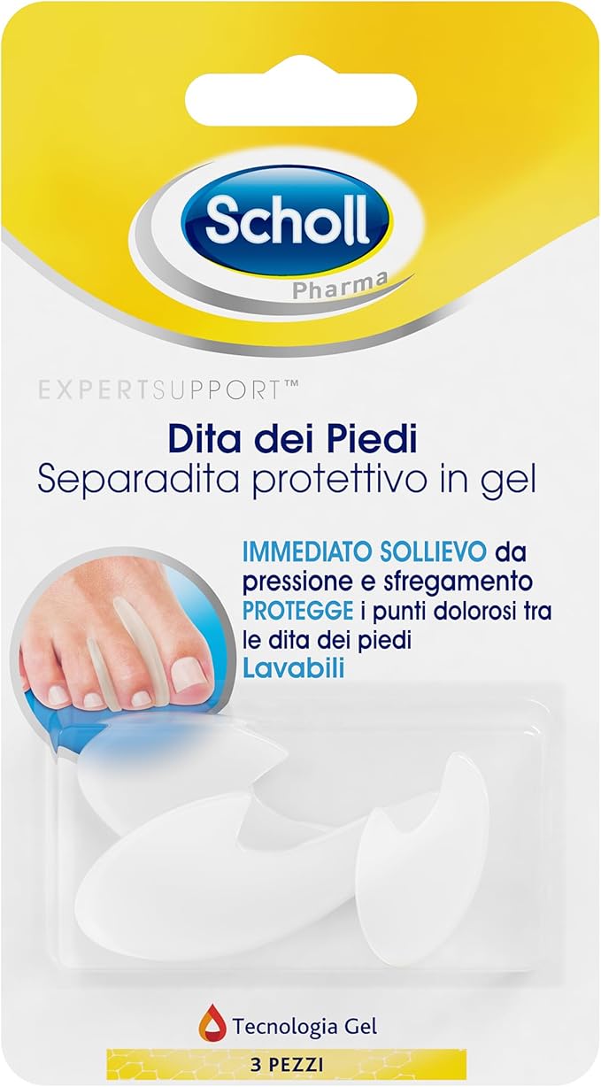 Scholl - Separador anatómico de dedos, de gel, 3 unidades