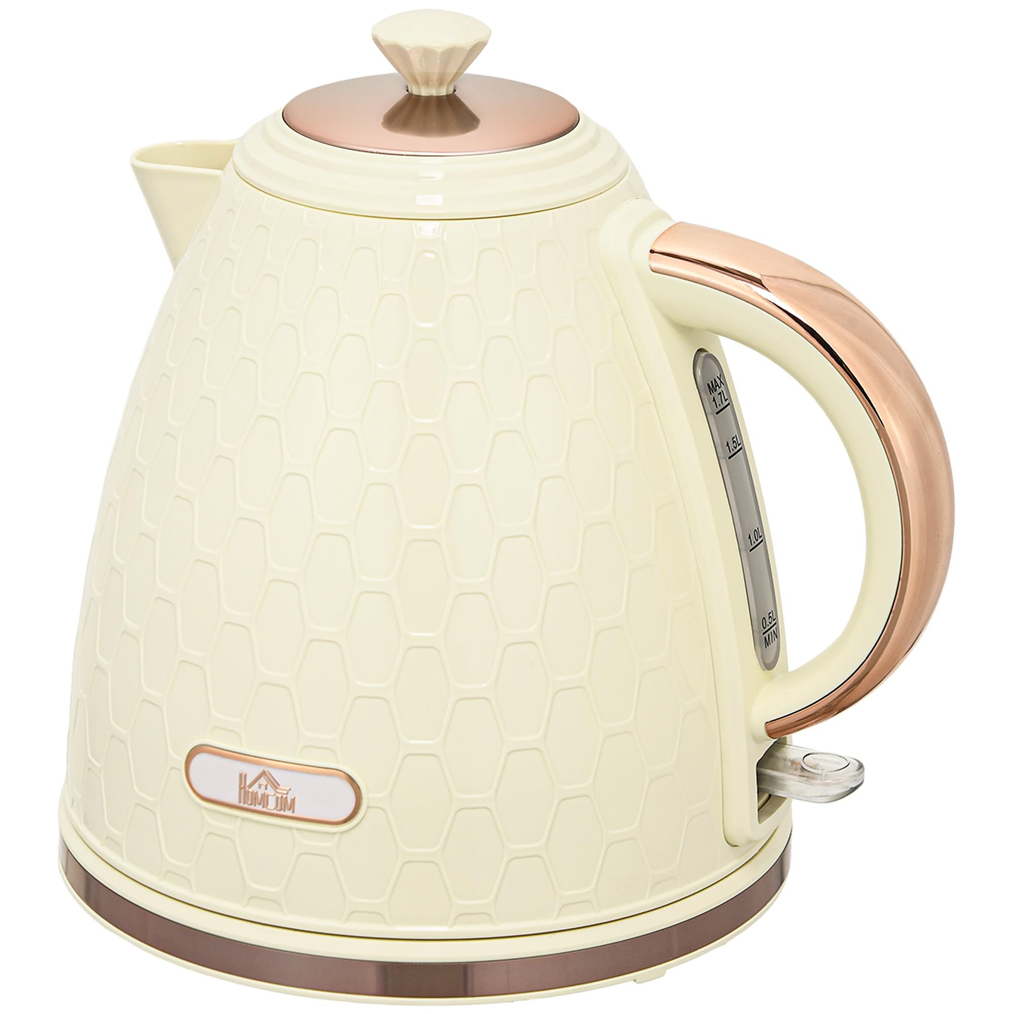 HOMCOM Electric Kettle Fast Boil 1.7L 3kW Cordless Water Kettle Beige โ image 1