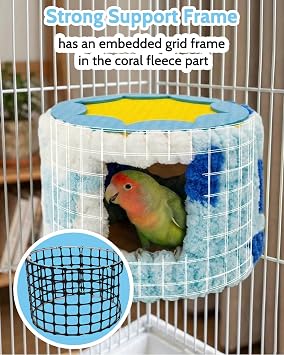 Bird Nest for Cage with Support Frame & Pad, Foot-Friendly Felt