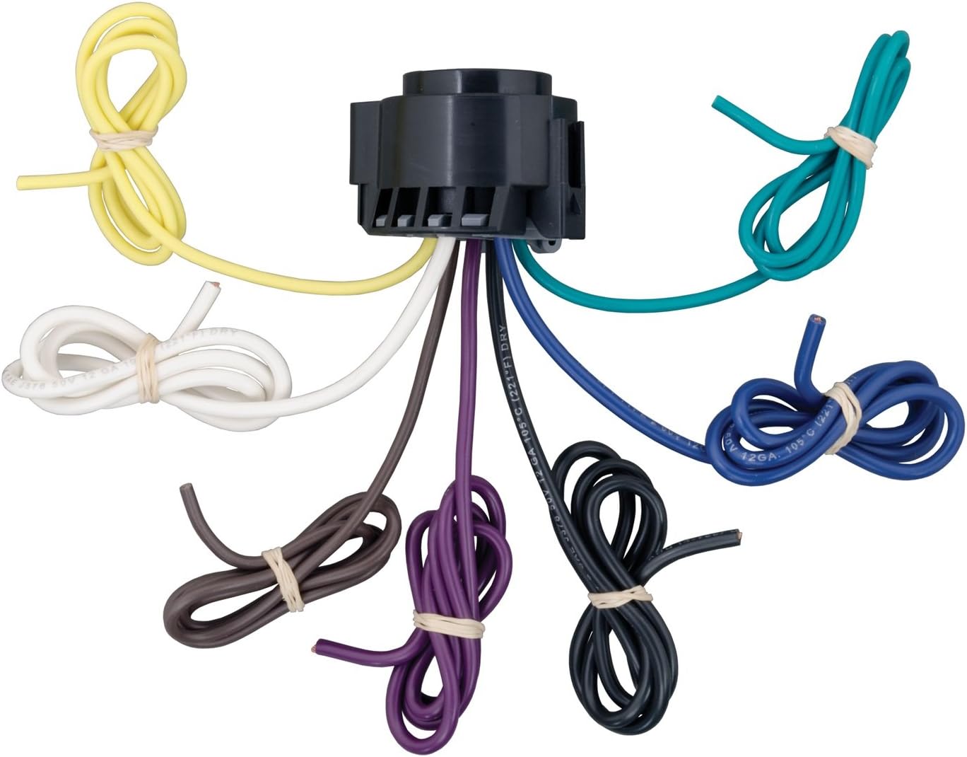 CURT 56229 Replacement USCAR Connector Wiring Harness, 24-Inch Wires, 7 Pin Trailer Wiring , Black