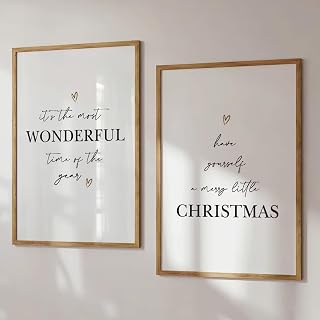Christmas Prints set of 2 - Seasonal Decor - Christmas 2023 Prints - Minimalist Christmas Wall Art - Christmas Posters - Xmas Home Decorations - Christmas Home Decor - Christmas Gift Ideas (A3)