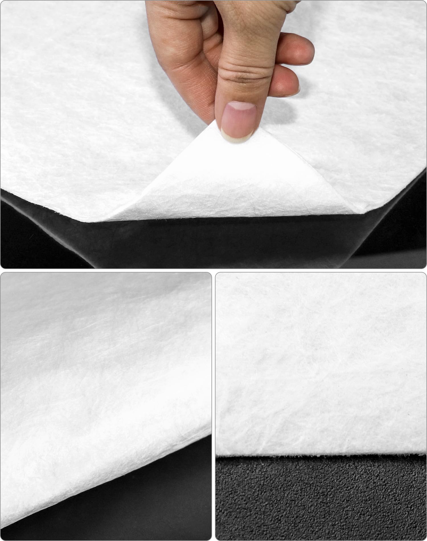 QWORK® 20 Stück Industrieöl Ölsaugtücher, 50 cm x 40 cm x 2 mm, für Garagen, Werkstätten, Boote