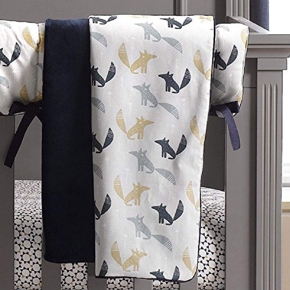 Liz and RooFox Den Minky Receiving Blanket, Indigo