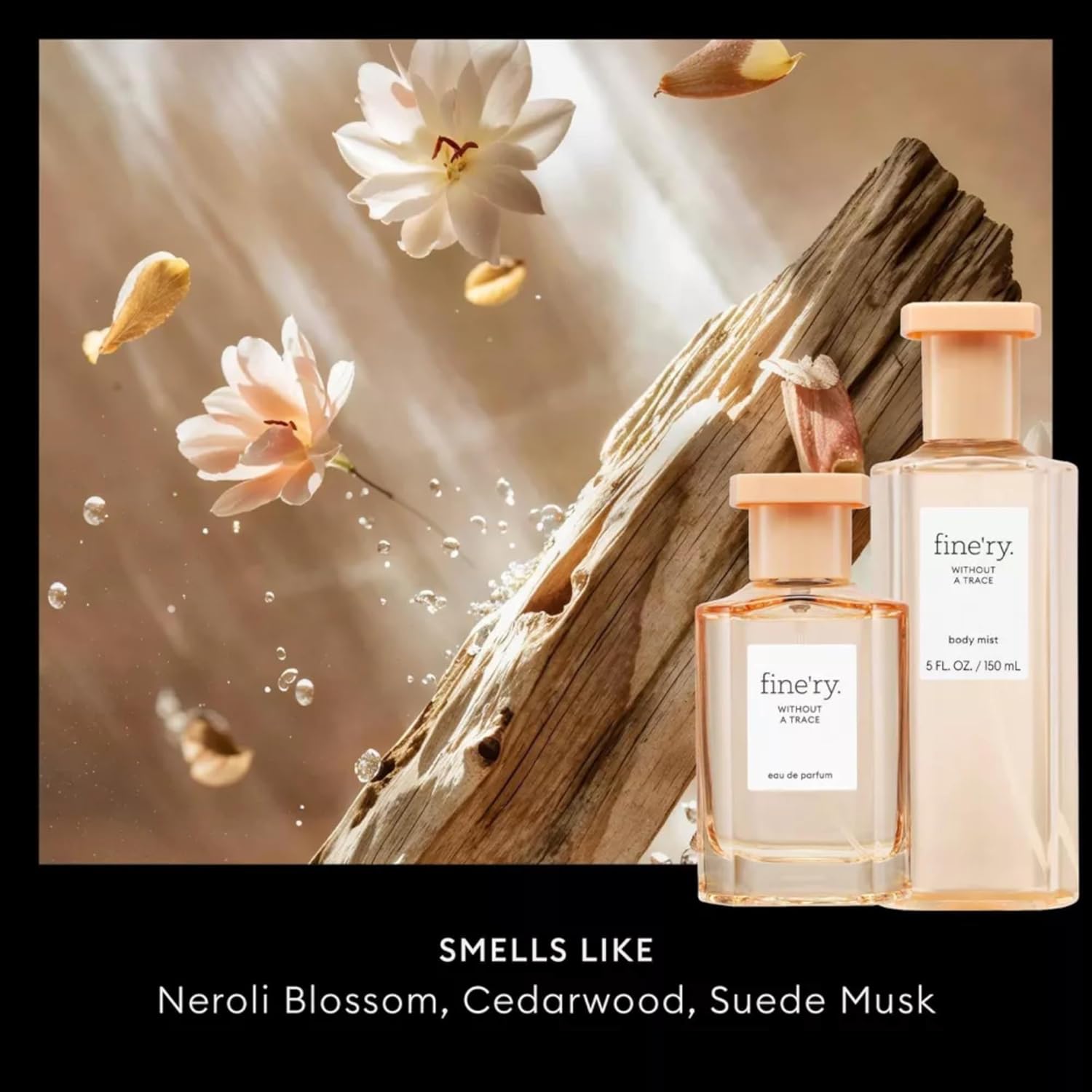 Fine'ry Floral Skin Musk Eau de Parfum - Without a Trace Long-Lasting Perfume for Women & Girls - Orange Neroli Blossom, Cedarwood & Suede Musk - Full Size Hair & Body Cologne Fragrance (60mL) - Image 2