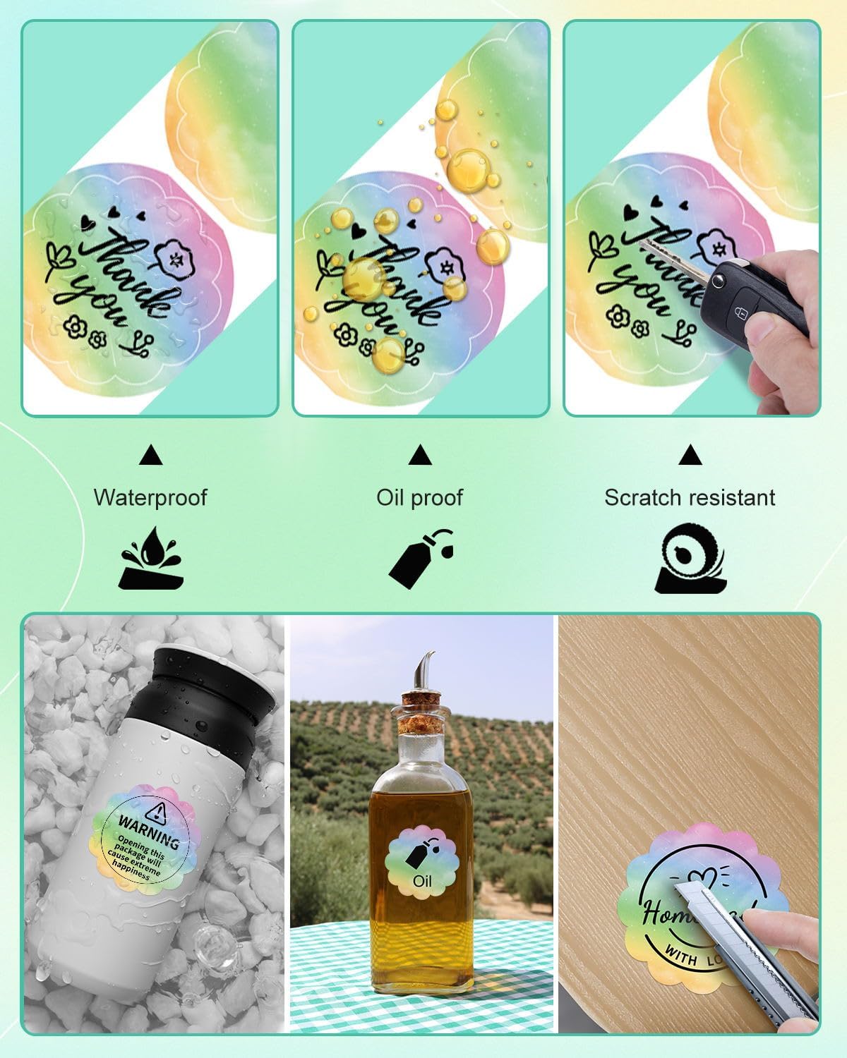 M110 Labels Compatible with M100/M110/M120/M260/M220/M150/M421/241BT/243BT, 1.96" x 1.96"(50x50 mm), Thermal Circle Gradient Color Label for Logo/Gift Labels/Thank You Label/,140 Labels/Roll - Image 4