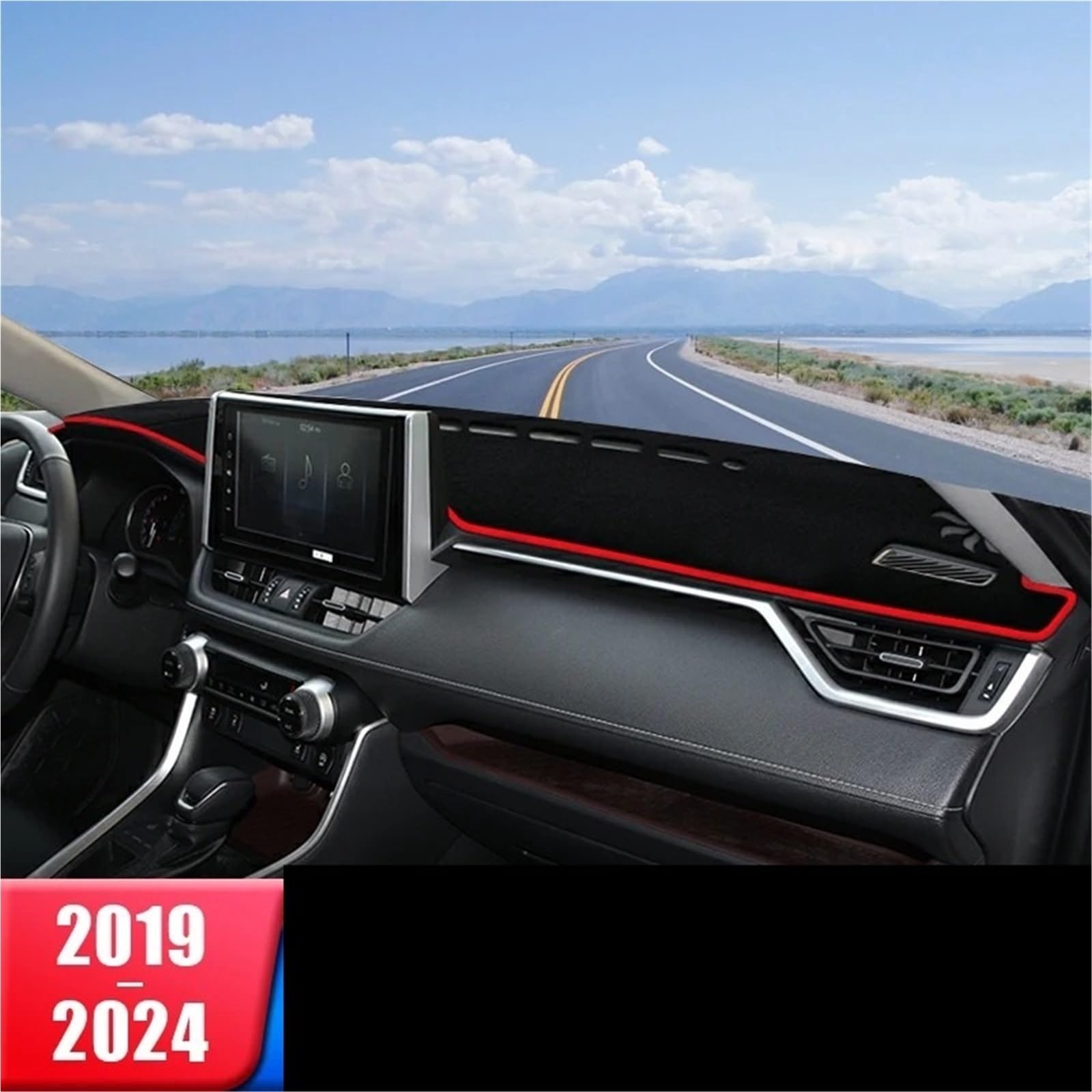 Cubierta Tablero Para Toyota Para RAV4 2019-2024 Para RAV 4 XA50 Auto Híbrido Alfombrilla Tablero Parasol Cubierta Escritorio Instrumentos Cubierta Salpicadero(B Black LHD)
