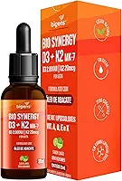 Bio Synergy, D3 2000ui + K2 Mk7 20mcg, vitamina A, D E e K, Sabor Limão, 20mL, Bigens